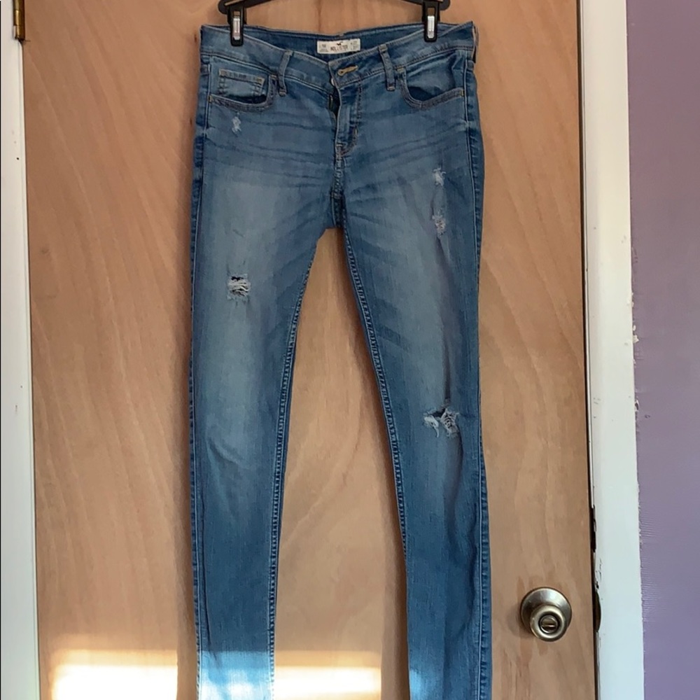 Blue Hollister slightly ripped jeans
